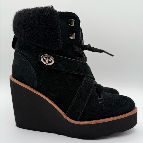 COACH KENNA CALF SUEDE AND SHEARLING BOOTS SZ 6B - Picture 1 of 15
